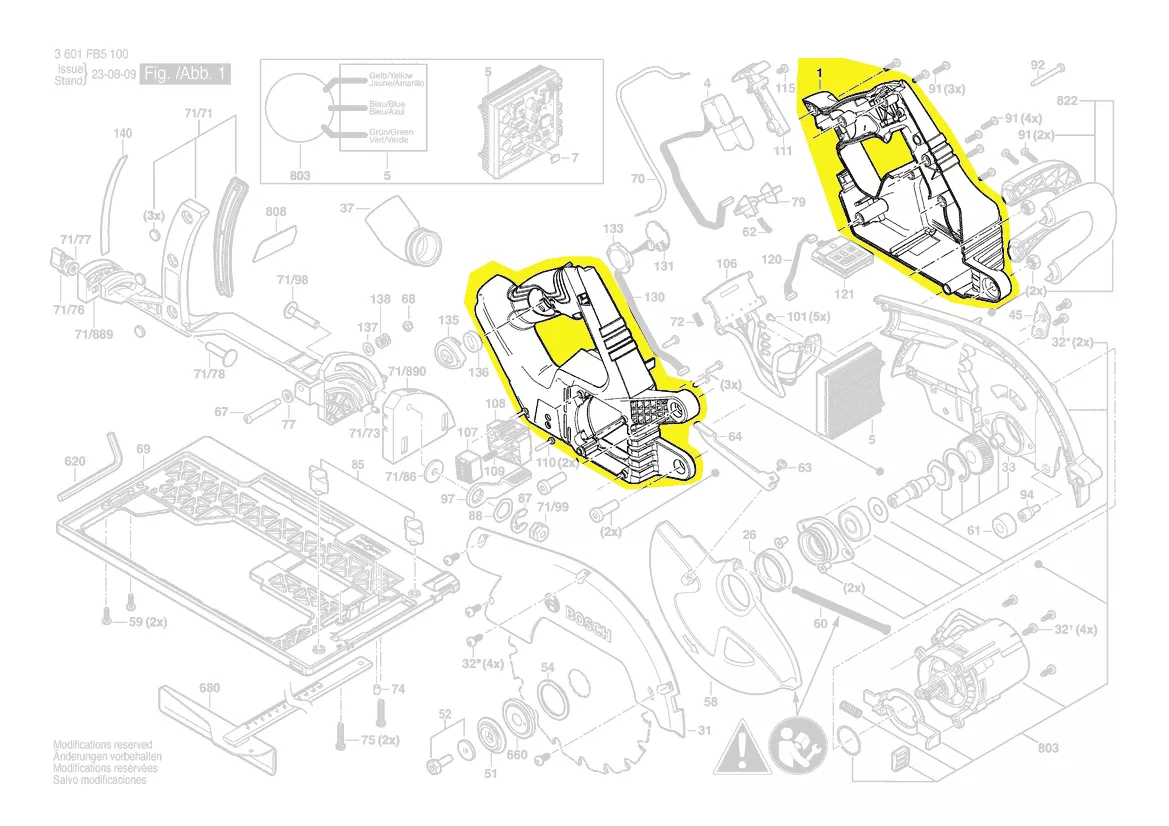 boitier moteur scie circulaire réf. 1 605 806 5TR Bosch